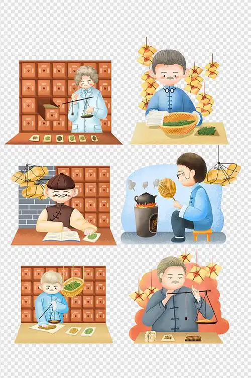 中医人物绘画,人物简笔画_大山谷图库