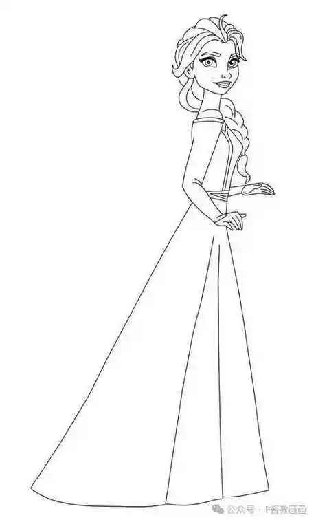艾莎公主的线稿资料,临摹学画