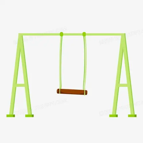 在整个配色上使用多种色彩作为基础色调,设计了公园里的秋千架,整体