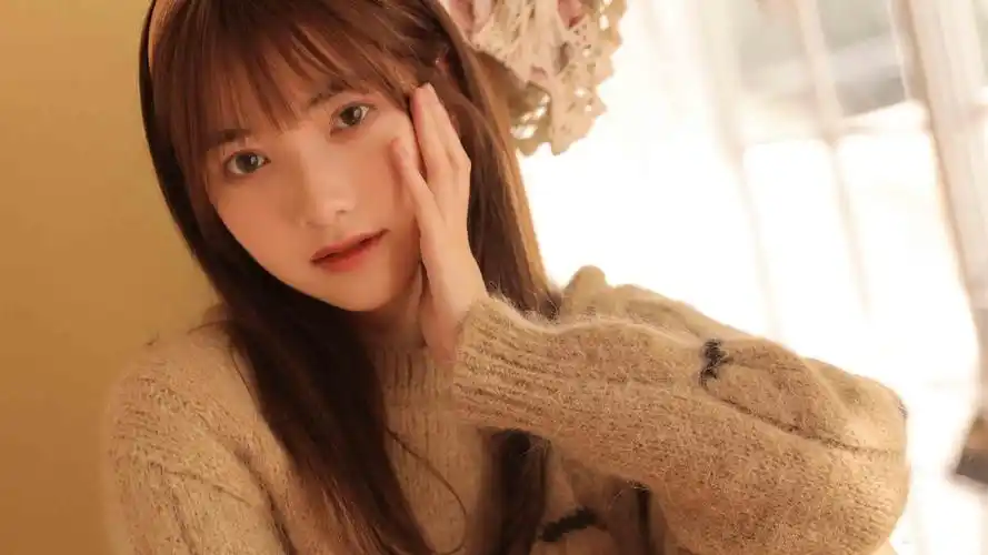 冬天暖色系美女写真,可爱-美女图片