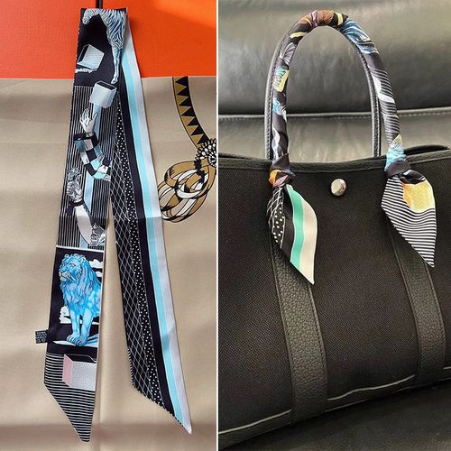 绑包包手柄小丝巾缠提手肩带拎手遮挡包带破皮衬衫领巾印花细围巾