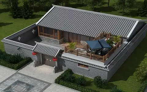 最美不过中国风,占地300平一层四合院别墅,美观实用设计赞