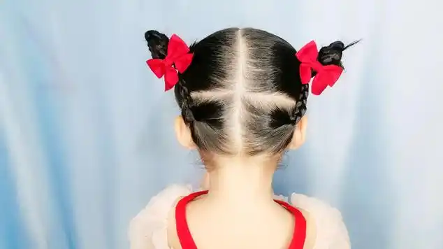 儿童双丸子头这样扎,简单又好看|发型设计|编发教程_网易视频