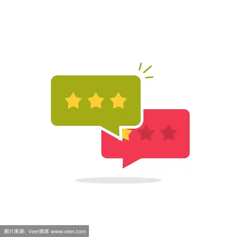 评论图标扁平化风格评论星星
