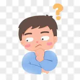 卡通问号男孩动脑筋素材