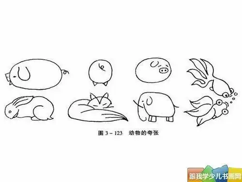 夸张法动物简笔画