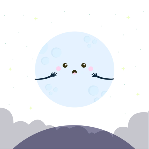 中秋节月亮卡通插画矢量图