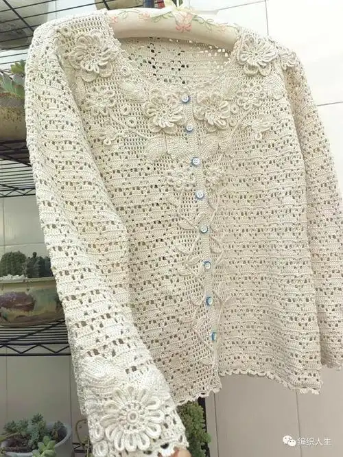精致秀丽繁极具淑女范的女士钩针开衫有编织图解