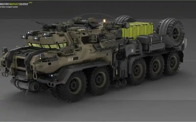 外国设计师gorgezx的装甲运输车设计,外形科幻美观,宛如末世生存者.