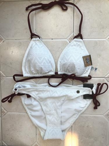 美国运动基本款白色蕾丝面运动型比基尼女游泳衣bikini比坚尼套装