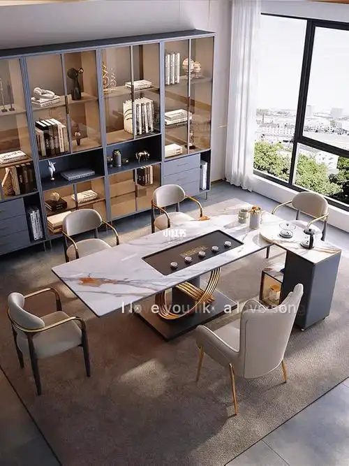 轻奢岩板茶台现代简约大板茶台