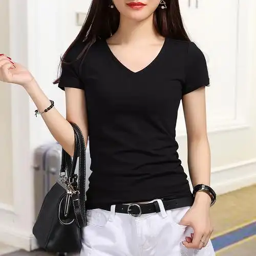 2018夏装新款黑色t恤女短袖