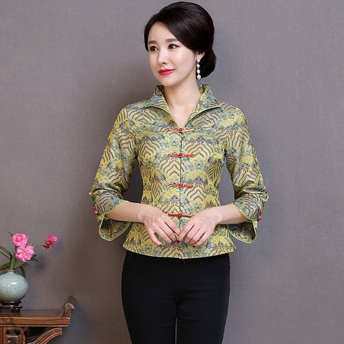 中国风唐装女士秋装新款中式时尚改良中袖外套上衣民族风汉服复古
