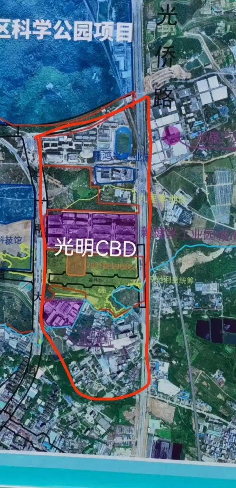 规划建设 光明区十四五规划要求,在光明中心区内,围绕光明大 - 兑音