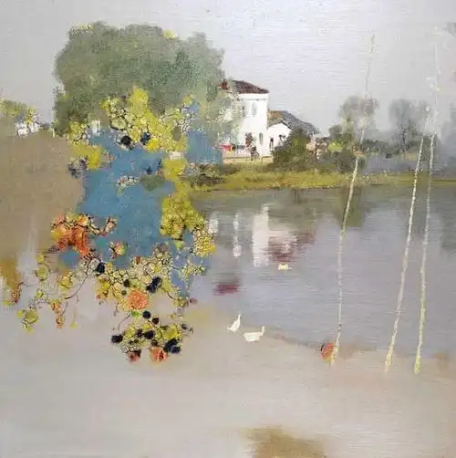 《秋山》120×120cm《农舍》120x120cm雨后  120cm×120cm秋色 80cm