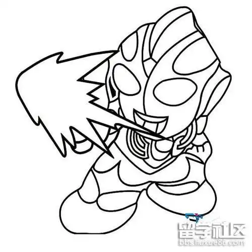 下面留学网教大家画一组奥特曼的简笔画希望你们喜欢