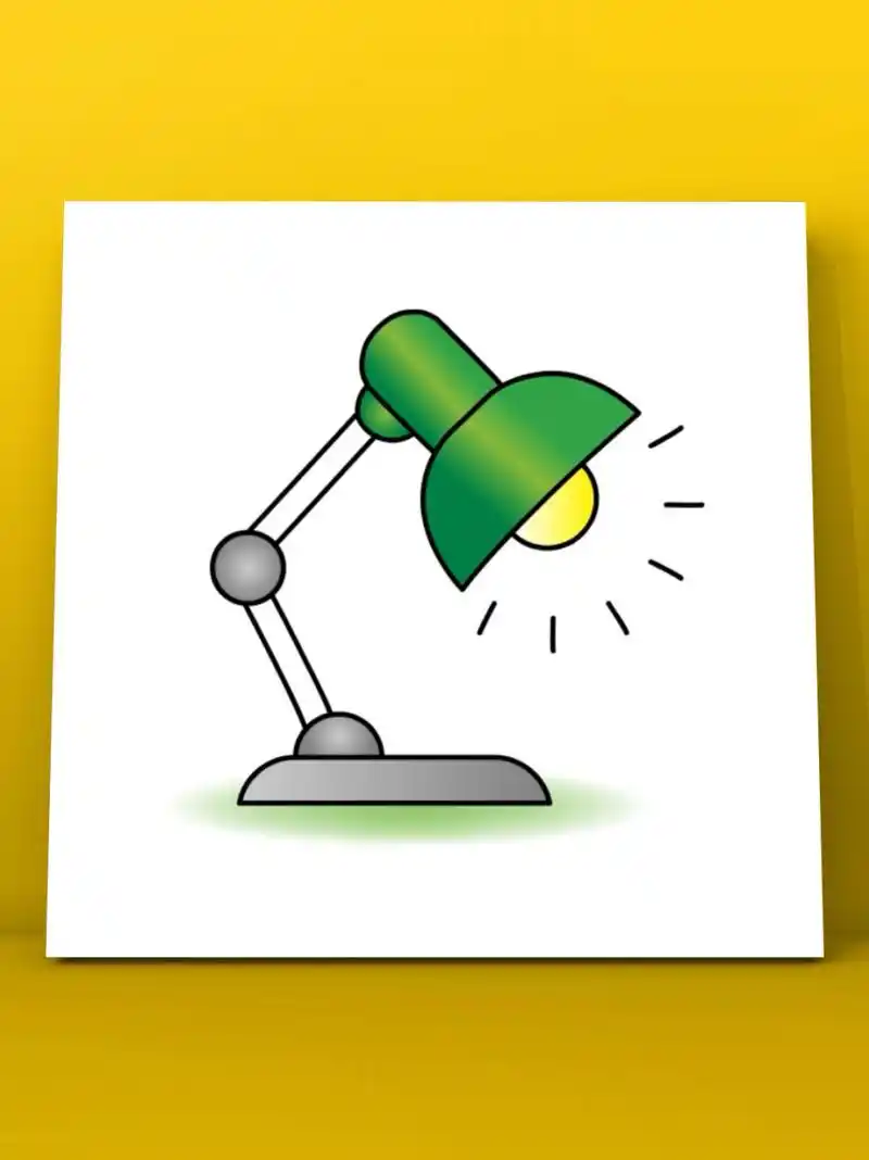 台灯这么画,简单又好看!91 教你画一个台灯简笔画,难度一星