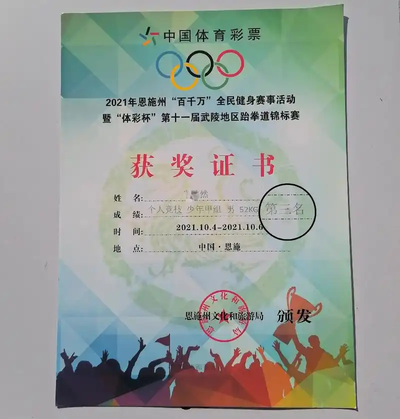 没照片发了,那就发个刚到的竞技证书吧#跆拳道 #跆拳道竞技  - 抖音