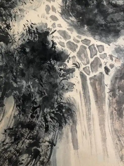 傅抱石 立轴 泼墨山水画