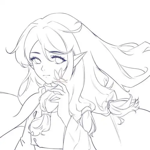 雨妈旧图重绘画