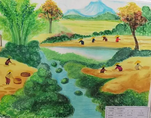 《秋色染田间》   九年八班    王任雅艺