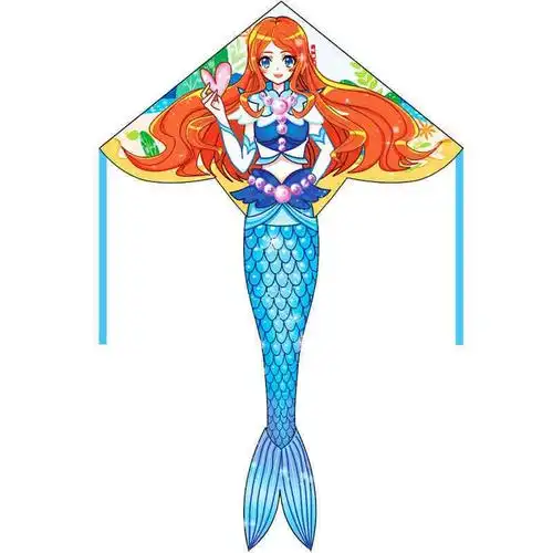 风筝美人鱼 美人鱼风筝长腿风筝儿童微风易飞大型风筝大人专用 长尾