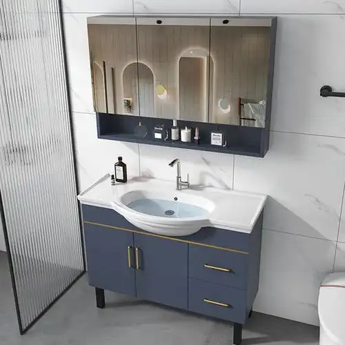 藤印象简约浴室柜组合落地式卫生间洗漱台洗手盆洗面盆防水卫浴柜盆