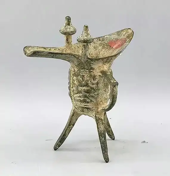 [cp]绝美的清代爵杯  1,清 青铜爵杯  2,清 蓝釉爵 - 抖音