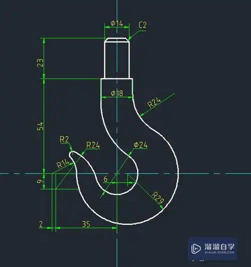 cad画吊钩步骤教程