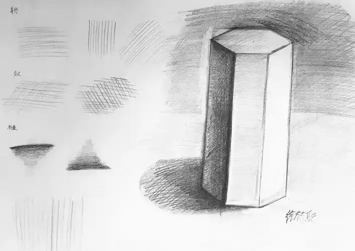 国际动漫班《素描六棱柱》