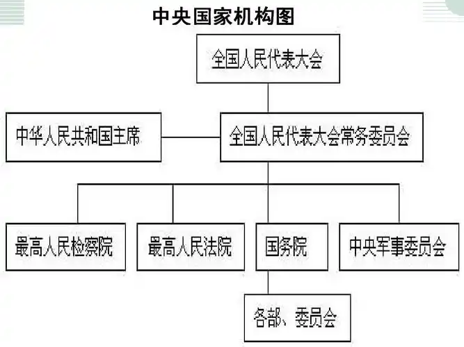 职业道德与法律 第六课 弘扬法治精神 建设法治国家 中央国家机构图