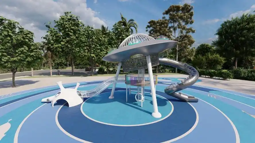 户外儿童游乐场设备飞碟小区无动力游乐设施