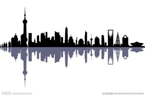 上海城市黑色剪影图片