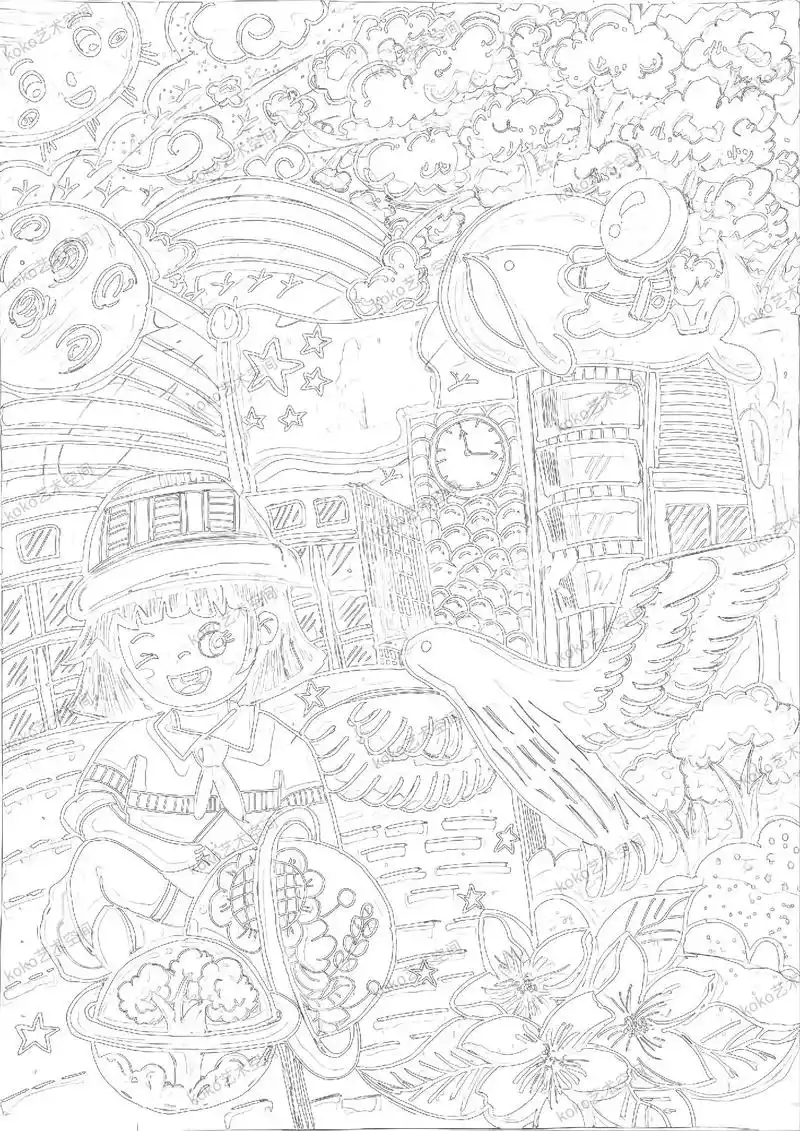 美丽校园主题绘画一等奖#美丽校园#校园主题画 一等奖 - 抖音