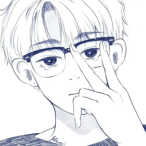 原创  #手绘头像  #半框眼镜 #男生头像  #动漫