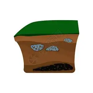 轮胎压过的泥土地白色背景上孤立的地球卡通图标层土卡通标层插画