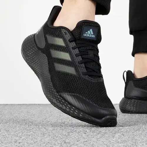 阿迪达斯adidas男鞋防滑耐磨运动鞋缓震透气黑武士低帮跑步鞋子if0585