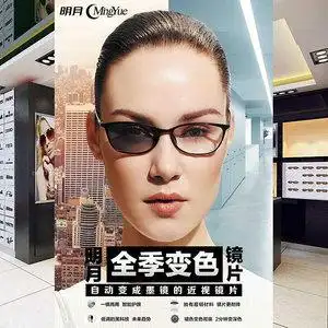 眼镜店蔡司玻璃橱窗门装饰贴画学生青少年近视镜片灯箱布海报蔡司镜片