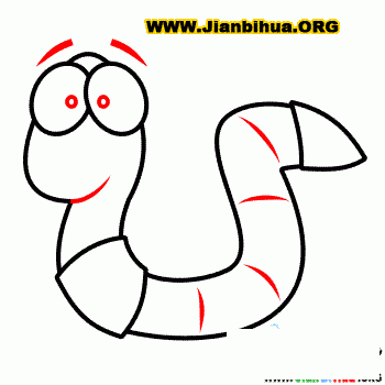 如何画卡通蚯蚓简笔画图片教程-儿童简笔画大全