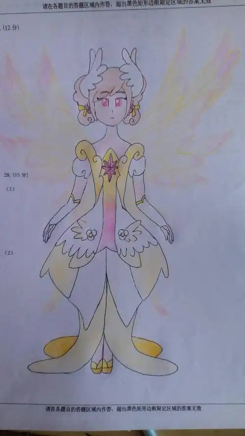 (小花仙)我画的安琪儿女神,抱歉,比例君已死,抱歉,我没画成轴对称