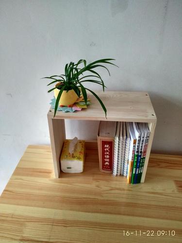 书架电脑桌面上实木松木书柜学生学习收纳简易书架