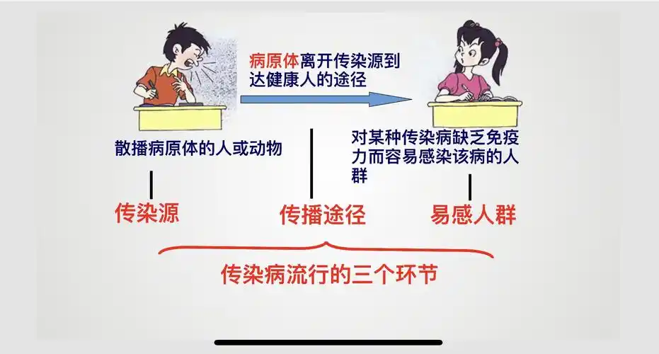 三个基本环节分别是,传染源,传播途径,易感人群.