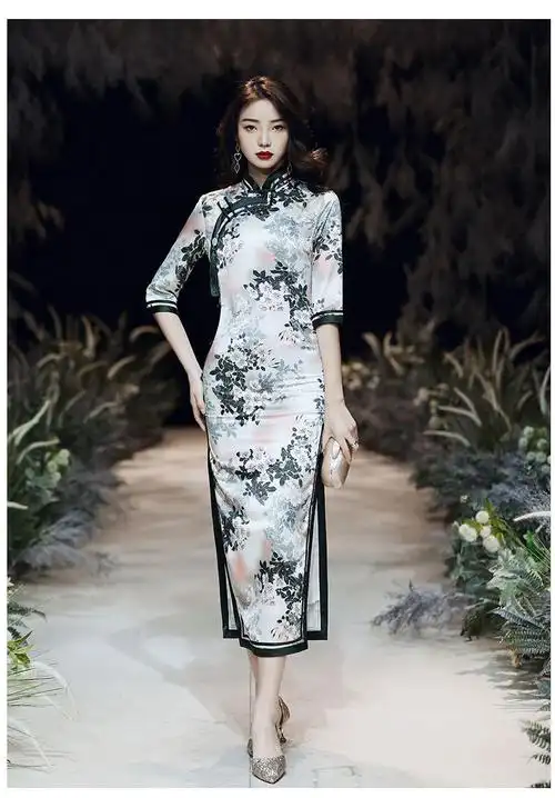 旗袍女2020新款春复古改良版连衣裙修身气质时尚年轻款少女中国风日常