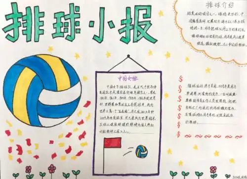 许多同学都兴趣浓厚,还专门绘制了关于排球知识的手抄报呢!