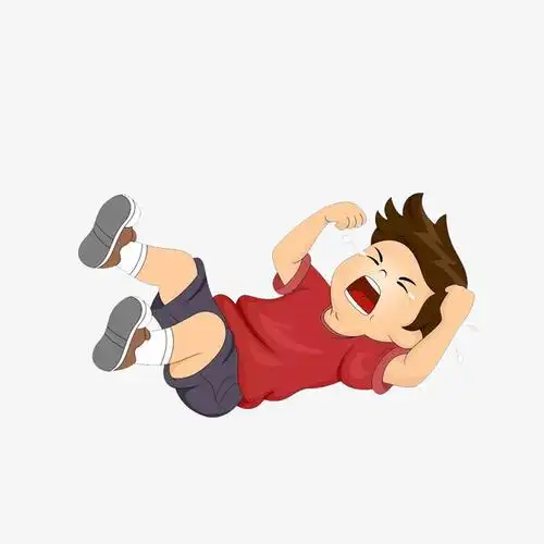 卡通躺地上哭闹的小男孩素材免抠素材免费下载_觅元素51yuansu.com