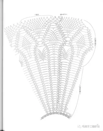 从上往下钩的圆领菠萝花小披风