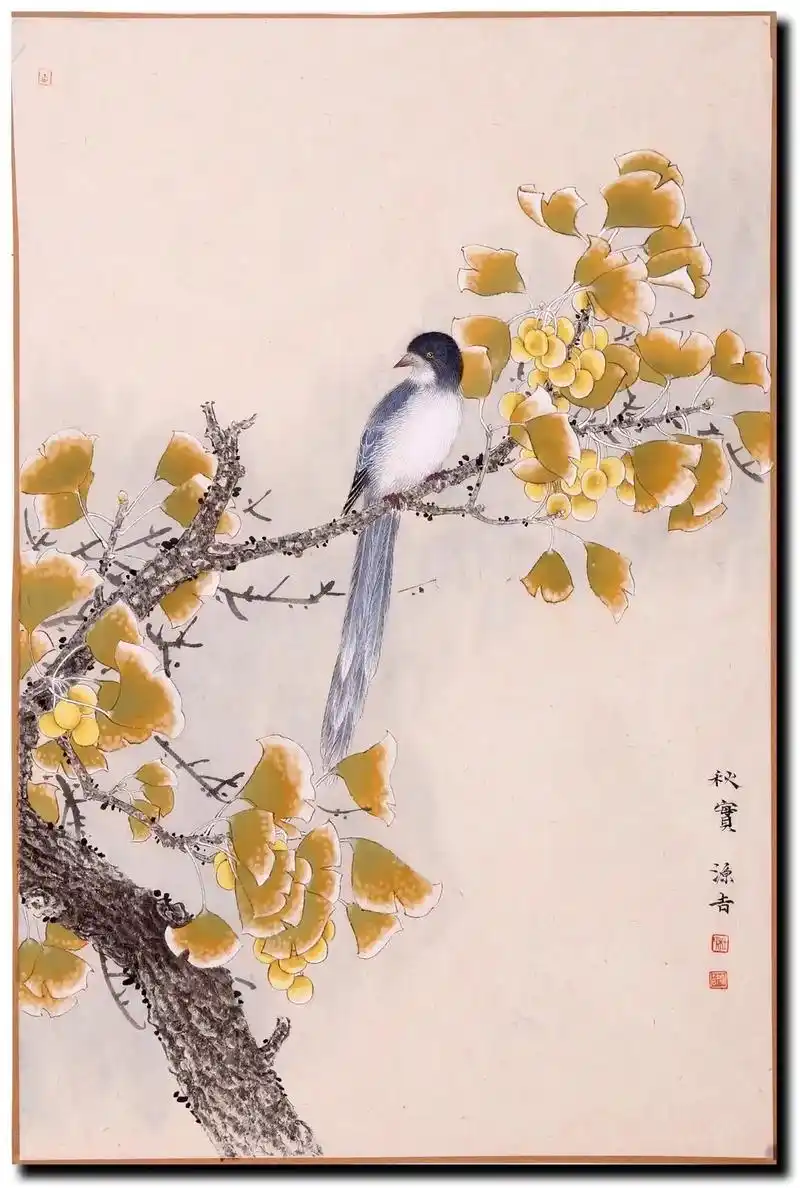 国展导师杜源吉老师工笔花鸟作品