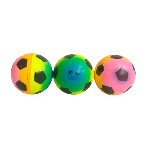 彩印实心海绵彩虹足球宝宝室内球门弹力玩具球类玩具