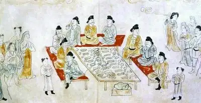 唐代壁画《宴饮图》(甘肃敦煌莫高窟)
