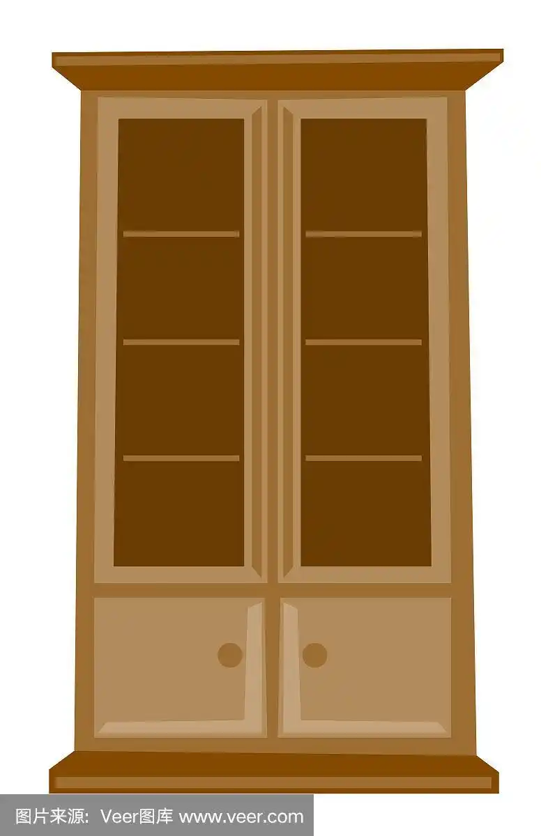 经典木柜矢量卡通插画